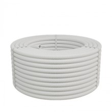 Труба ПП HF-FR гофрир. тяжелая, с зондом, без галогена, ПЛЛ 20мм Экопласт (61120HFR-W) - Труба ПП HF-FR гофрир. тяжелая, с зондом, без галогена, ПЛЛ диам.20мм ПВ-0 (100м) цвет белый 1 палл.=3800м Экопласт