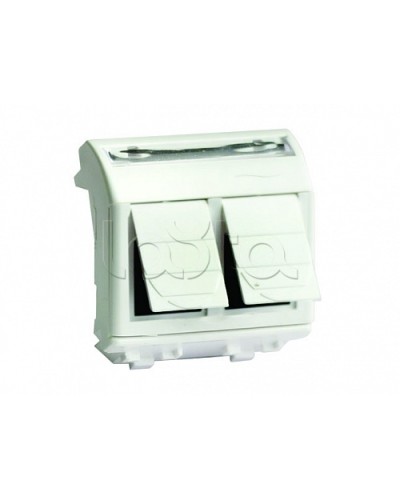 Ком.роз. двойная RJ45 кат.6 (8P8C, Hyperline, Dual IDC: 110&Krone) Brava, слон.кость, 2мод (75452S) во Владивостоке Аксессуары для кабель-канала Pintop.ru