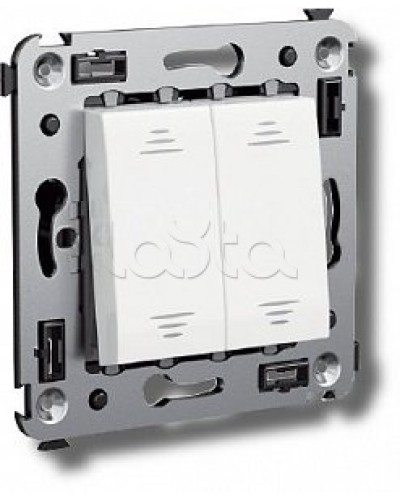 Выключатель двухклавишный в стену, Avanti, Ванильная дымка DKC 4405104 во Владивостоке Аксессуары для стоек и шкафов Pintop.ru