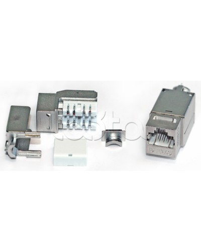 Вставка Keystone Jack RJ-45(8P8C), категория 6A, экранированная, 110 IDC, заделка с помощью NE-TOOL, белая Hyperline KJNE-8P8C-C6A-90-SH-F-WH во Владивостоке Модули Keystone Pintop.ru