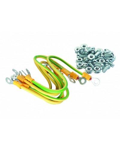 Eurolan Набор проводов заземления, 4 провода 250 мм × 4,0 кв.мм, 4 провода 150 мм × 4,0 кв.мм (60A-14-13GR) во Владивостоке Аксессуары для стоек и шкафов Pintop.ru