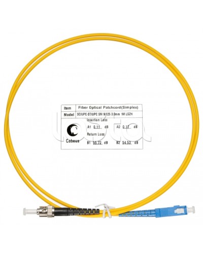 Патч-корд волоконно-оптический SM 9/125 simplex SC-ST LSZH (1,5 м) Cabeus FOP(s)-9-SC-ST-1,5m во Владивостоке Патч-корды оптические Pintop.ru