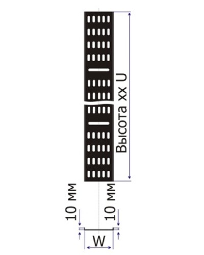 Лоток кабельный вертикальный для шкафов 21U шириной 100 мм TWT TWT-CB-CTR-21U-1 во Владивостоке Кабельные лотки Pintop.ru