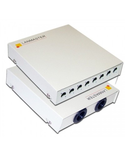 Кросс оптический настенный, металлический, на 8 ST адаптеров LANMASTER LAN-FOBM-WM-8ST во Владивостоке Кросс оптический Pintop.ru