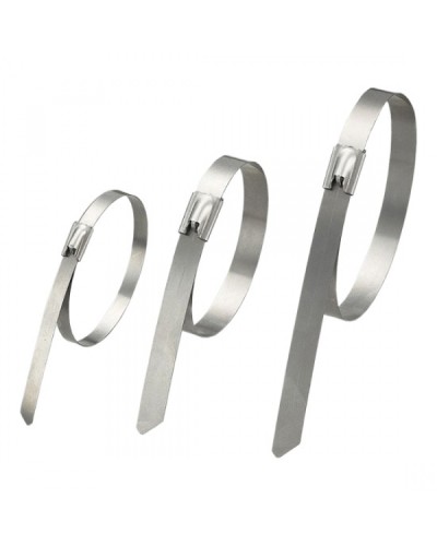 Стяжка неразъемная стальная, коррозионно-стойкая (нержавеющая сталь 304L), 150x4.6x0.3мм, (100 шт) во Владивостоке Стяжки-хомуты Pintop.ru