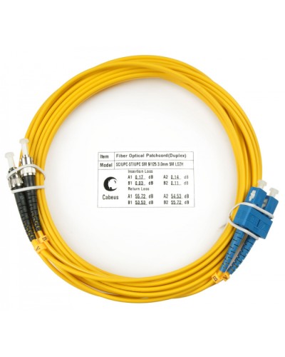 Шнур оптический duplex SC-ST 9/125 sm 10м LSZH Cabeus FOP(d)-9-SC-ST-10m во Владивостоке Патч-корды оптические Pintop.ru