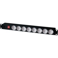 Блок розеток 1U, 8 розеток Schuko с фильтром TLK TLK-RS08MF1-BK