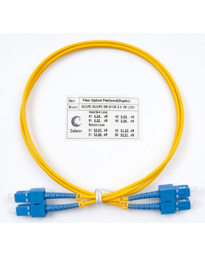 Пигтейл одномодовый оптический, SM 9/125, LSZH, duplex SC/SC (1 м) Cabeus FOP(d)-9-SC-SC-1m во Владивостоке Патч-корды оптические Pintop.ru