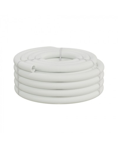 Труба ПП-FR гофрир. легкая, с зондом,без галогена, ПЛЛ 32мм Экопласт (60132HFR-W) - Труба ПП-FR гофрир. легкая, с зондом,без галогена, ПЛЛ диам.32мм ПВ-0 (25м) цвет белые 1 палл.=1200м Экопласт во Владивостоке Труба гофрированная Pintop.ru