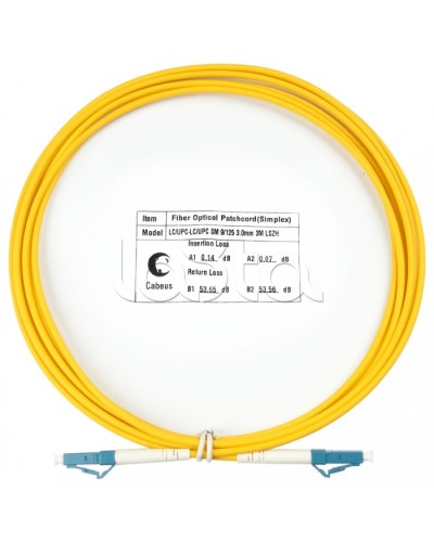 Шнур оптический simplex LC-LC 9/125 SM 3 м LSZH Cabeus FOP(s)-9-LC-LC-3M во Владивостоке Патч-корды оптические Pintop.ru