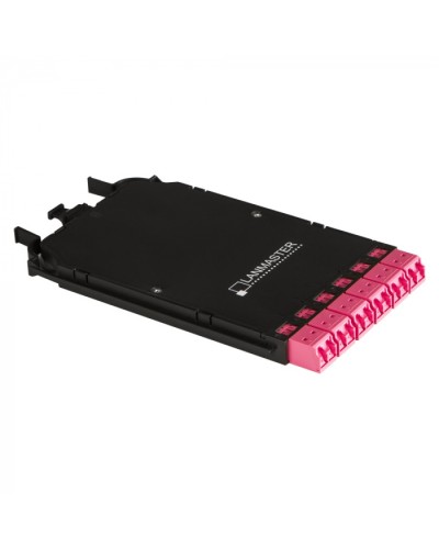 Компактная MPO кассета OM4, 12xLC, тип B, низкие потери, черная LANMASTER (LAN-MCCB-1M-12LC/OM4) во Владивостоке Патч-корды оптические Pintop.ru