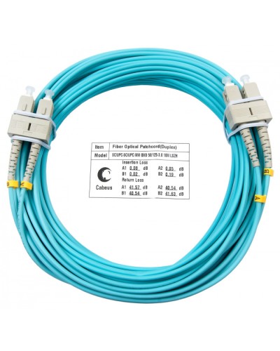 Шнур оптический duplex SC-SC 50/125 mm OM3 20м LSZH Cabeus FOP-50-SC-SC-20m во Владивостоке Патч-корды и пигтейлы Pintop.ru