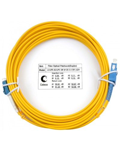 Шнур оптический duplex LC-SC 9/125 sm 7м LSZH Cabeus FOP(d)-9-LC-SC-7m во Владивостоке Патч-корды оптические Pintop.ru