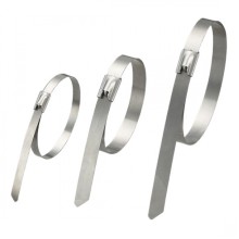 Стяжка неразъемная стальная, коррозионно-стойкая (нержавеющая сталь 304L), 150x4.6x0.3мм, (100 шт)