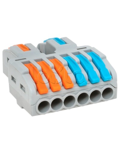 Строительно-монтажная клемма СМК 222-426 разветвительная 6 выходов 0,08-4 мм2 EKF (plc-smk-422-6) - Строительно-монтажная клемма СМК 222-426 разветвительная 6 выходов 0,08-4 мм2 EKF во Владивостоке Клеммные колодки Pintop.ru
