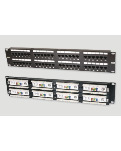 Патч-панель 19, 2U, 48xRJ45 категория 5е Eurolan (27B-U5-48BL) во Владивостоке Патч панель Pintop.ru