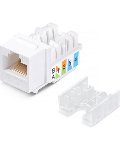 Модуль Keystone Jack RJ-45(8P8C), UTP неэкранированный, CAT 5e, тип 90 градусов, белый REXANT PRO 02-0064 во Владивостоке Модули Keystone Pintop.ru