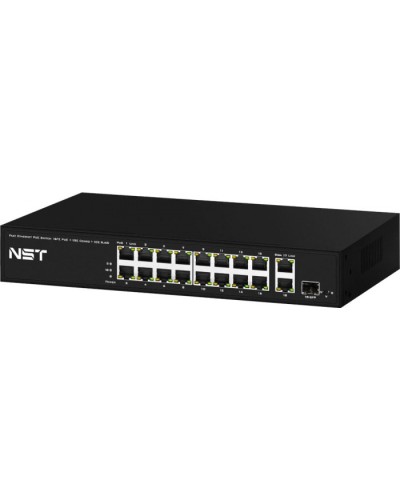 PoE коммутатор Fast Ethernet на 16 x RJ45 PoE + 2 x RJ45 GE + 1 SFP GE порта NST NS-SW-16F3G-P во Владивостоке Коммутаторы Pintop.ru