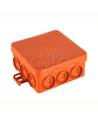 JBL085 Коробка огн. E110, о/п 85х85х38мм, без галогена, 12 вых., IP55, 3P, (1,5-10,0 мм2), цвет оранж. Экопласт (43795HF) во Владивостоке Коробки (ОКЛ) Экопласт Pintop.ru