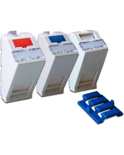 Вставка 22.5х45 на 1 кейстоун, угловая, со шторкой, маркировкой, иконками, белая LANMASTER LAN-SIP-22A-WH во Владивостоке Коммутационные изделия Pintop.ru