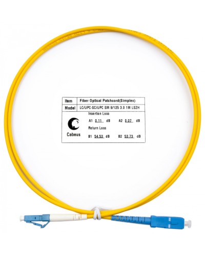 Шнур оптический simplex LC-SC 9/125 SM 1 м LSZH Cabeus FOP(s)-9-LC-SC-1M во Владивостоке Патч-корды оптические Pintop.ru