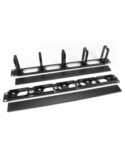 Кабельный организатор с пластиковыми кольцами с крышкой, 19, 1U Hyperline CM-1U-5R-PL-COV во Владивостоке Аксессуары для стоек и шкафов Pintop.ru