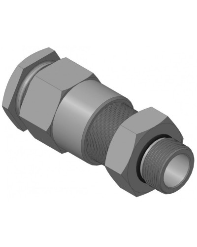 Кабельный ввод для бронированного кабеля с двойным уплотнением резьбой G3/4, внешним диаметром кабеля D=18-22 мм и проходным диаметром кабеля d=8-12 мм Спектрон КВБ-22/12-2У-М-G3/4 во Владивостоке Аксессуары для кабель-канала Pintop.ru