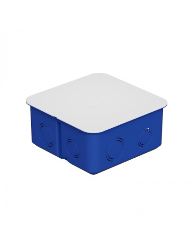 Коробка распределительная c/п. с крышкой, 100х100х50мм, IP30 цвет синий Экопласт (44656) во Владивостоке Распределительные коробки Pintop.ru