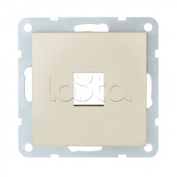 Накладка с суппортом розетки комп. и телеф. на 1 вход (бежевый матовый) БЕЗ механизма LK80 Экопласт (846102-0)