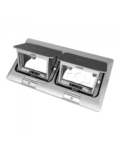 Люк в пол на 2x1,5 поста (45х45мм) в комплекте с коробкой и суппортом, сталь Экопласт (70026) во Владивостоке Системы лючков и колонн Pintop.ru