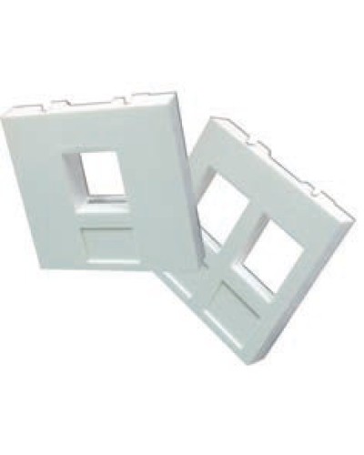 Вставка 45x45 на 2 кейстоуна, со шторками, маркировкой и иконками, белая LANMASTER LAN-SIP-24М-WH во Владивостоке Аксессуары для кабель-канала Pintop.ru