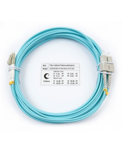 Шнур оптический duplex LC-SC 50/125 mm OM3 7м LSZH Cabeus FOP-50-LC-SC-7m во Владивостоке Патч-корды и пигтейлы Pintop.ru