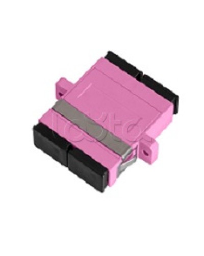 Адаптер NIKOMAX волоконно-оптический, соединительный, многомодовый, стандарта OM4, SC/UPC-SC/UPC, двойной, пластиковый, без шторки, с фланцами, маджента, уп-ка 2шт. NIKOMAX (NMF-OA2M4-FN-SCU-SCU-MG-2) во Владивостоке Проходные адаптеры и розетки оптические 