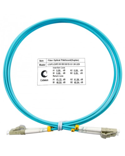 Шнур оптический duplex LC-LC 50/125 MM OM3 1.5 м LSZH Cabeus FOP-50-LC-LC-1.5M во Владивостоке Патч-корды и пигтейлы Pintop.ru