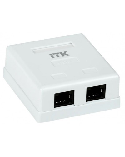 ITK Настенная информационная розетка RJ-45, кат.6, 2-порта (CS2-1C6U-22) во Владивостоке Коннекторы Pintop.ru