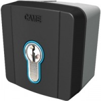 Ключ-выключатель накладной с цилиндром замка DIN и синей подсветкой Came 806SL-0050