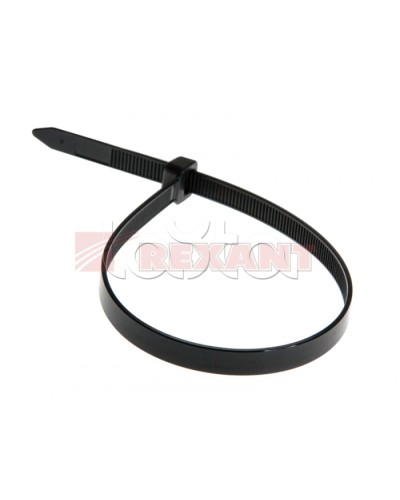 Хомут-стяжка нейлоновый 8х400 мм чёрный (100шт/уп) REXANT 07-0401-8 во Владивостоке Стяжки-хомуты Pintop.ru