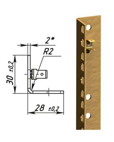 Направляющие L-образные для шкафов 33U (2 шт/уп.) TLK TLK-VNS2-L-33U во Владивостоке Полки для шкафов и стоек Pintop.ru