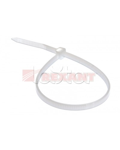 Хомут-стяжка нейлоновый, многоразовый 8x200 мм СКМ-200 белый (100шт/уп) REXANT 07-0209 во Владивостоке Стяжки-хомуты Pintop.ru