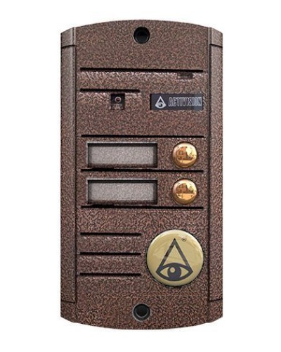 Видеопанель вызывная накладная цветная на 2 абонента Activision AVP-452 (PAL, медь) во Владивостоке Вызывные видеопанели малоабонентные Pintop.ru