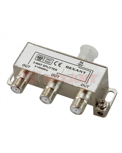 Делитель телевизионный ТВх3 под F разъём 5-1000 МГц (10шт/уп) REXANT 05-6002 во Владивостоке Системы видеонаблюдения Pintop.ru