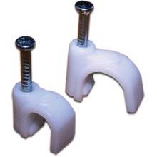 Клипса кабельная круглая, диаметр 6 мм, белая (100шт.уп) TWT TWT-CLR-06