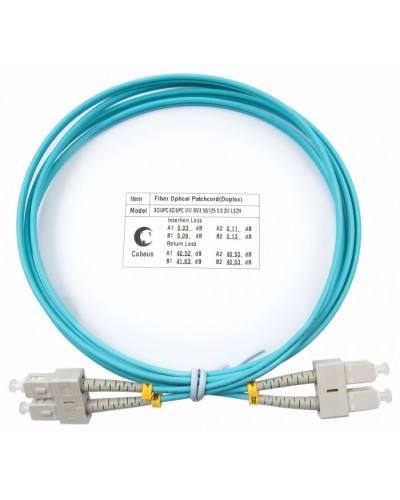 Шнур оптический duplex SC-SC 50/125 mm OM3 1,5м LSZH Cabeus FOP-50-SC-SC-1,5m во Владивостоке Патч-корды и пигтейлы Pintop.ru