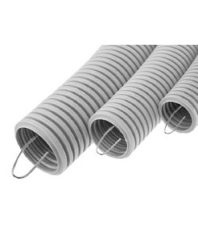 Труба HFFR гофрир. тяжелая, с зондом, без галогена, ППЛ 16мм Экопласт (21116HFR-W) во Владивостоке Труба гофрированная Pintop.ru