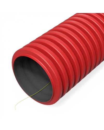 Труба гофр. двуст. ПНД гибкая тип 1250 (SN23) с/з красная d125 мм (50м/100м уп/пал) Промрукав (PR15.00982) во Владивостоке Труба гофрированная Pintop.ru