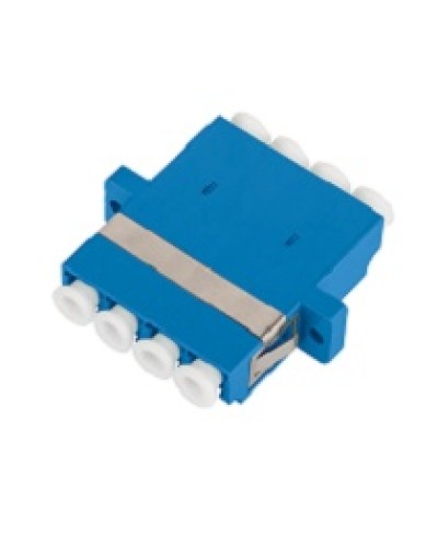 Адаптер NIKOMAX волоконно-оптический, соединительный, одномодовый, стандарта OS2, LC/UPC-LC/UPC, квадро, пластиковый, без шторки, с фланцами, синий, уп-ка 2шт. во Владивостоке Проходные адаптеры и розетки оптические Pintop.ru