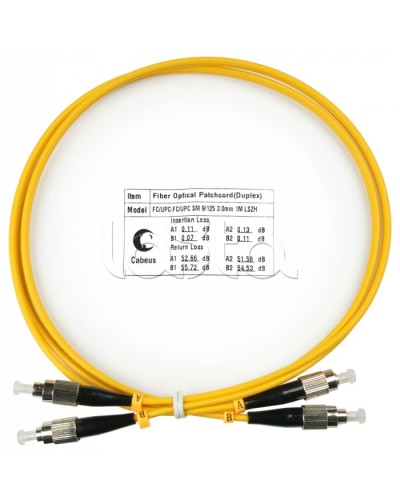 Шнур оптический duplex FC-FC 9/125 sm 1м LSZH Cabeus FOP(d)-9-FC-FC-1m во Владивостоке Патч-корды оптические Pintop.ru