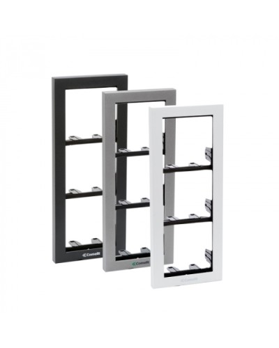 Рамка iKall на 3 модуля, антрацит Comelit во Владивостоке Малоабонентные видеодомофоны Pintop.ru