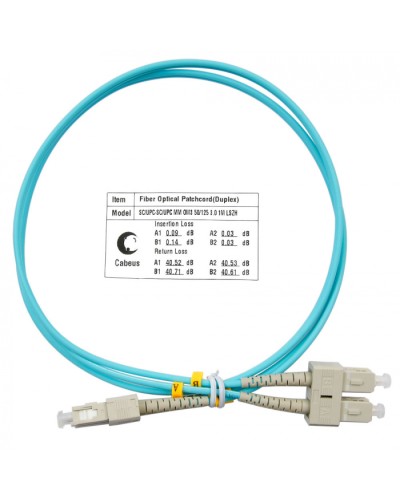 Шнур оптический duplex SC-SC 50/125 MM OM3 1 м LSZH Cabeus FOP-50-SC-SC-1M во Владивостоке Патч-корды оптические Pintop.ru