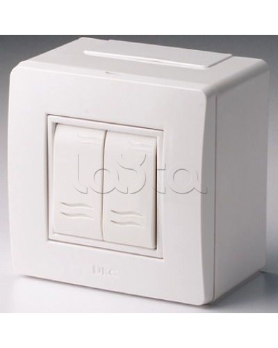 Коробка в сборе с 2-клавишным выключателем, коричневая DKC 10001B во Владивостоке Распределительные коробки Pintop.ru